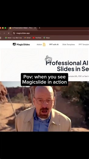 MagicSlides.app | AI PowerPoint Expert on Instagram: "Why spend hours on presentations when AI can do it in seconds? With MagicSlides, turn your text into stunning, professional PowerPoint slides instantly no design skills needed. [ MagicSlides, PowerPoint Presentation, AI, Artificial intelligence, Slides, PDF, Document, YouTube, URL, students, hacks, ppt, Topic to ppt using AI, Canva to Google Slides, URL to PPT using AI, Youtube to PPT using AI, Link to PPT using AI ] #powerpoint #ppt #present