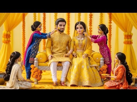 Beautiful Mayon Ceremony of Doll Bride & Groom | Yellow Haldi Celebration