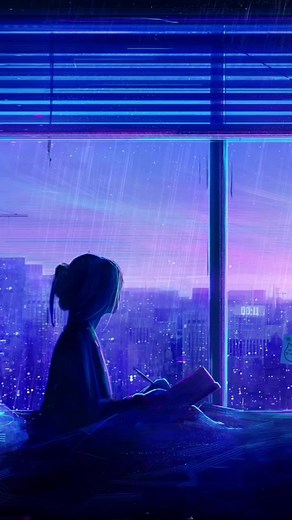 4K Woman Walking in Rain at Night Live Wallpaper