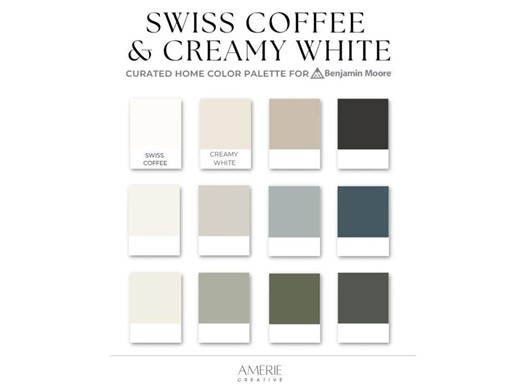 Swiss Coffee Benjamin Moore Creamy White Paint Color Palette Whole House Paint Color Scheme Warm Neutral Paint Colors 2025 Paint Colors - Etsy