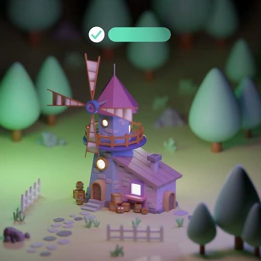 Windmill animation with Blender 3D #blender3danimation #blender