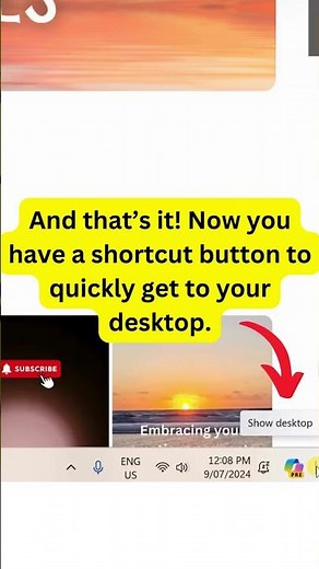 Add a desktop short cut to your taskbar