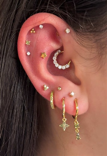 Olive Green Ear Stack Jewelry Inspiration