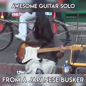 Japanese Busker performs an awesome Guitar Solo | For the Love of Art Life Music Sports Technology
