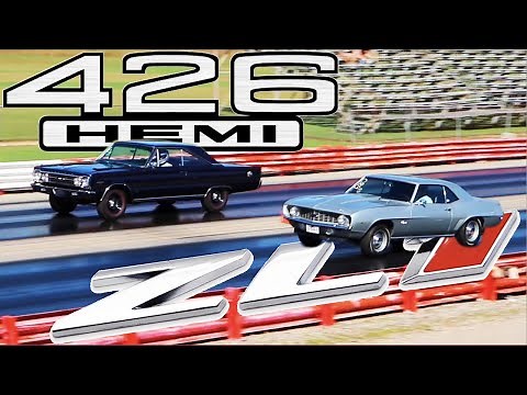 1967 Plymouth GTX 426 Hemi vs 1969 Chevrolet Camaro ZL1 PURE STOCK DRAG RACE - no commentary