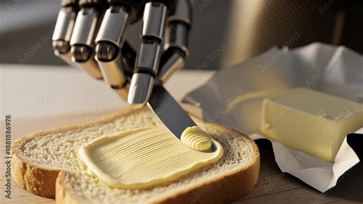 Robotic Hand Spreading Butter on Bread Technology and Automation