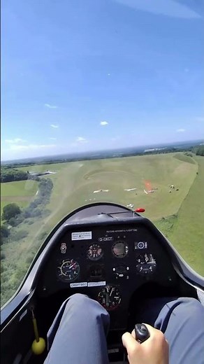 Glider Cockpit POV Landing | Fast Final Approach and Hard Grass Runway Touchdown
