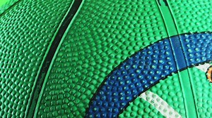 Texture of a green basketball - Free Stock Video