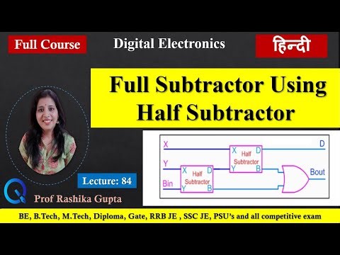 #84 Full Subtractor Using Half Subtractor Implementation ( हिंदी ) || Unit-02/09.