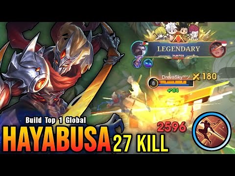 27 Kills!! Insane Domination Hayabusa Super Deadly Shadow!! - Build Top 1 Global Hayabusa ~ MLBB
