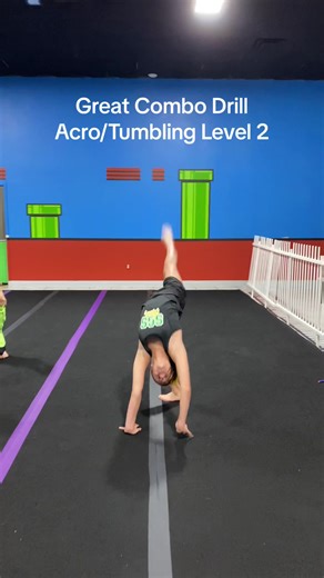 Great combo for intermediate acro/tumbling students 🤸🏾‍♀️ #tumble #tumbling #tumblingdrills #cheer #cheerleaders #cheerleading #acro #dance #dancer #gymnastics #tumbler #coach