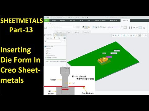 #13 Creo Sheet Metal Tutorial- Inserting Die Form In Creo Sheetmetal's