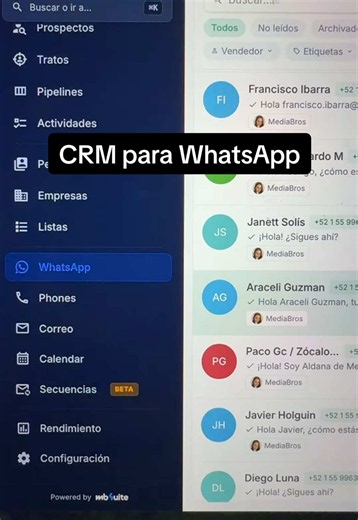Hace rato que estaba buscando una herramienta que me ayude a organizar los mensajes de WhatsApp de mis vendedores y finalmente la encontré! Este CRM de WhatsApp nos permite seguir usando la app de WhatsApp business o trabajar desde la plataforma. Encima le podes configurar agentes de IA que para que respondan mensajes, califiquen leads y agenden reuniones. Súper completa! #marketingdigital #crm #whatsapp #estrategiadigital #leads