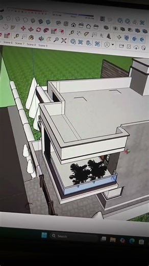 Modern 3d elevation design. #3dhousedesign #modernelevation #frontelevation #housedesign #sketchup