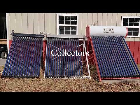 Evacuated tube solar thermal collectors feeding a thermosiphon