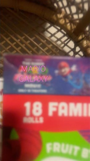 Reading The Super Mario Galaxy Movie Fruit by the Foot.