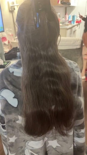 Did my moms hair for my cheer competition tomorrow