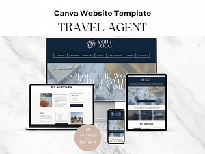 Travel Agent Website Template, Customizable Canva Design for Travel Agency, Easy Edit Landing Page, Professional Travel Agent Site - Etsy