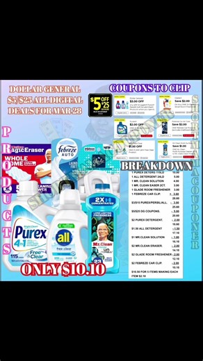 DOLLAR GENERAL $5/$25 ALL DIGITAL DEALS MARCH 28 #dollargeneral #couponing #deals #learntocoupon
