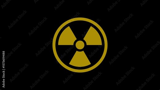 Radioactive hazard symbol animation. Sign of radiation motion. radioactive sign in flat design 4k video footage.