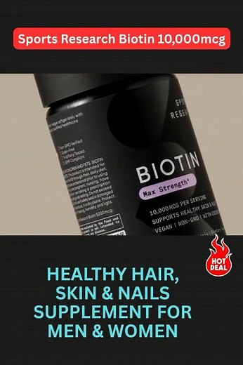Sports Research Biotin 10,000mcg Review | Healthy Hair, Skin & Nails Supplement for Men & Women