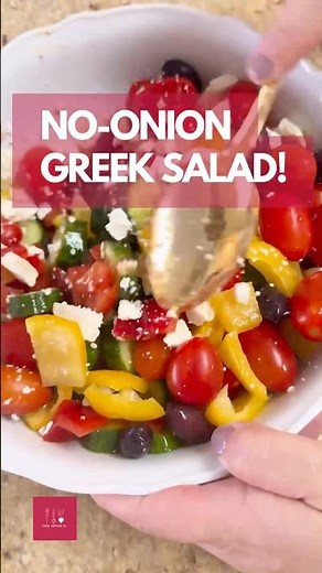 Greek Salad (NO Onion + NO Garlic) 🥗🇬🇷 Crunchy Mediterranean Glow! #veganrecipes