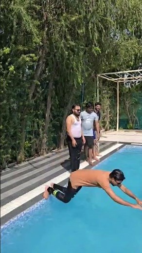 Friends Pool Jump Challenge 😍 | Summer Fun with Friends | Swimming Pool Masti Shorts #shorts