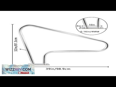 Garvee Pool Handrail 39"x 32" Swimming Inground Pool Rail 304 Stainless Steel