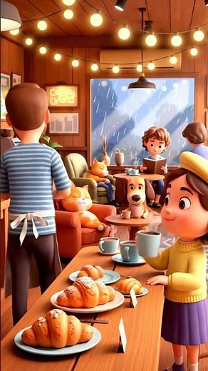 ☕ Cozy Café Chronicles – Warm Moments & Quirky Friends 🐾✨ #animation #coffee