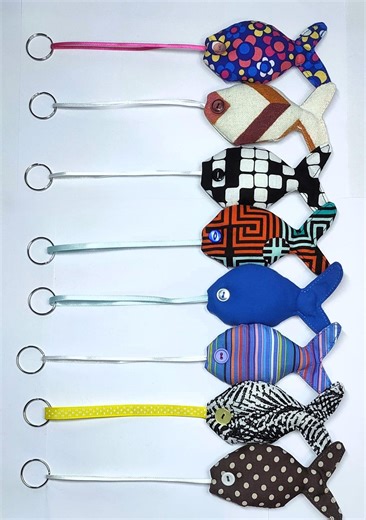 Handmade Fish Shaped Fabric Keychain, Hand Bag Accessories - Etsy UK