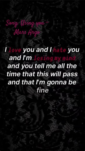 Using you ~ Mars Argo #music