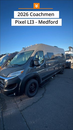 2026 Coachmen Pixel LI3 • Massive 640 Ah lithium battery 3,000 W inverter, real off-grid power 💡 • Lightweight ProMaster 3500 chassis with smooth Sumo Springs ride • Full van comforts: Truma A/C, one-piece shower, cassette toilet | Johnson RV Medford