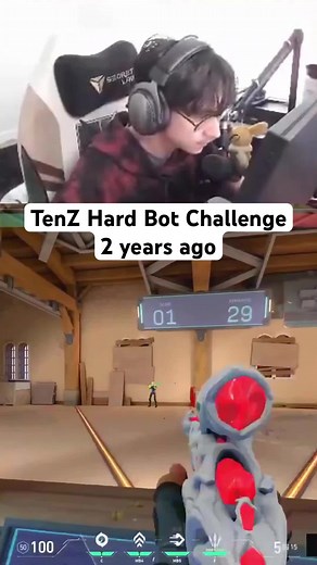 TenZ Hard Bot Challenge Improvement 😱 #valorant #tenz #sentinels #valorantclips #valorant #valorantclips #fyp #foryou #gaming #valorant #vct