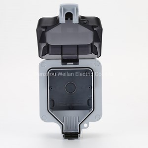 [Hot Item] Outdoor EU Standard with 4 USB Charging Wall Socket IP66 Waterproof Socket Ground Plug Outlets Weatherproof Electric Sockets