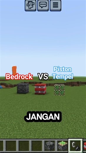 aku membuat tantangan bedrock vs piston tempel di Minecraft #anresta #shorts