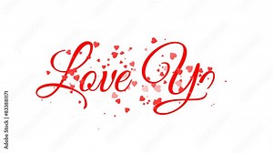 Love you text handwriting animation. Red calligraphy animated text on a transparent background with red hearts, for friendship, weddings, and Valentine's day. 4K HD video.