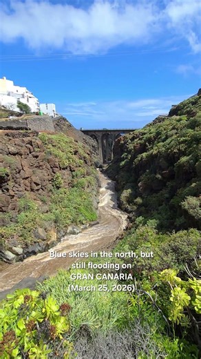 Blue skies ☀️ in the north, but still flooding on Gran Canaria #GranCanaria