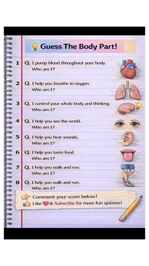 Guess The Body Part Quiz