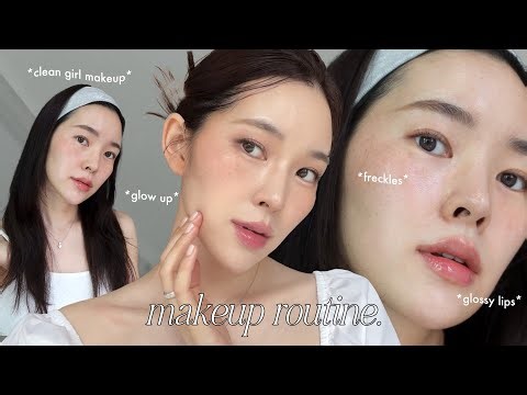 ENG vlog)my everyday makeup routine🤍clean girl makeup, glam makeup vlogs
