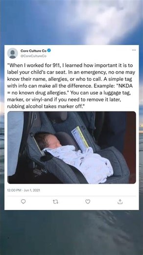 Label Your Car Seat for Emergency Safety#carsafety #emergencytips