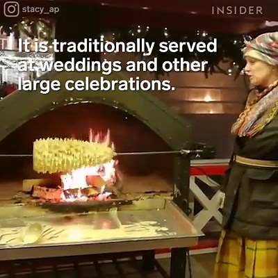 This traditional spit cake looks like a tree. 🌲 | Insider Dessert