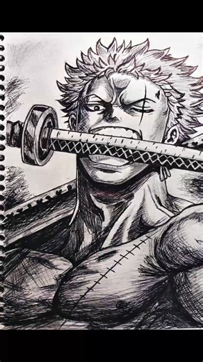 Roronoa Zoro Drawing 🔥From One Piece🤘#zoro #onepiece #animedrawing #sketch #short