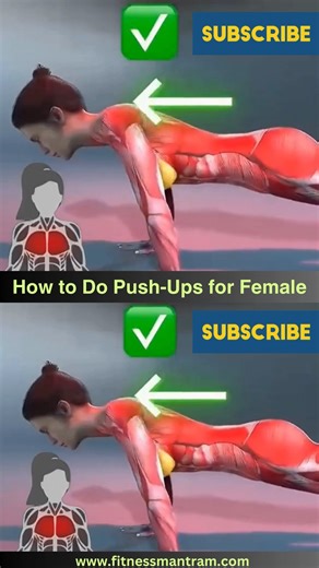 How to Do Push Ups Correctly for Female to Feel Stronger and More confident! #pushupchallenge #femalepushup #chestworkout #femaleworkout #womenshealth #femalefitness #shoulders #summer2024 #summerfashion #summervibes #summerbodygoals #summertime #summerholidays #summernails #SummerStyle #summerbody #womensfitness | Fitness Mantram