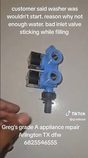 Inlet valve replacement on a whirlpool washer that wouldn't start. Arlington tx dfw