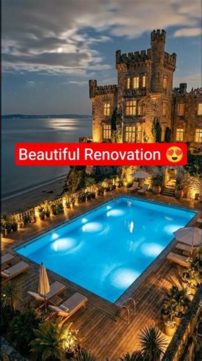 Beautiful Castle Pool Renovation #timelapse #satisfying
