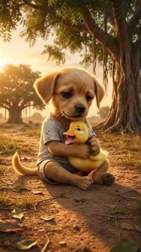 Mother Duck Dies in Accident — A Poor Puppy Saves the Baby Duck 😭❤️ #poorpuppy #shorts