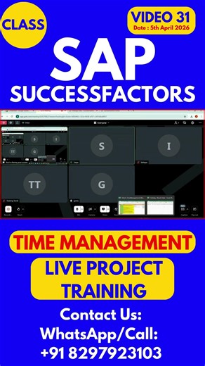 SAP SuccessFactors Time Management Training Online Class 31 5th April 2026#sapsuccessfactorstraining