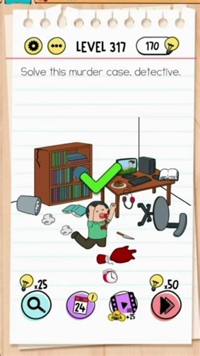 Brain Test Level 317 Answer | Solve this murder case, detective