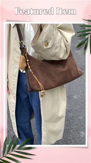 Solid Color Suede Hobo Crossbody Bag