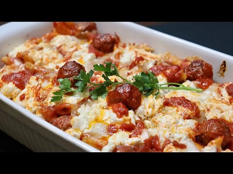 BAKED PASTA WITH TINY MEATBALLS| BAKED PASTA RECIPE | MEATBALL PASTA BAKE RECIPE | CHEESY PASTA